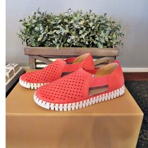 Ilse Jacobsen Tulip 139 Slip-On Shoes Coral Perforated Comfort Flats Size 40 / 9